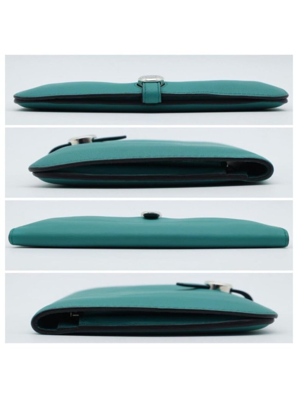 ★SOLD★ Hermes Dogon GM Wallet Swift Blue Paon - Picture 9 of 10